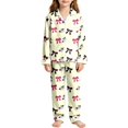 thumbnail image 1 of CONZONE Halloween Toddler Girls Pajamas Graphic Pjs Set Hallowmas Jammies Long Sleeve Button Down Shirts Pants 2 Piece Sleepwear Loungewear for Kids, 1 of 7