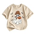 thumbnail image 1 of CONZONE Halloween Toddler Girls T Shirts Short Sleeve Ghost Graphic Tees for Girls Crew Neck Cute Tops, 1 of 3