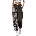 thumbnail image 1 of CONZONE Halloween Womens Joggers Baggy High Elastic Waist Drawstring Joggers for Women Wide Leg Hallowmas Printed Fall Winter Sports Pants with Pockets, 1 of 4