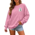 thumbnail image 1 of CONZONE Halloween Womens Sweatshirts Cute Ghost Graphic Oversized Sweatshirt for Women Spooky Season Fall Winter Pullover Tops, 1 of 4