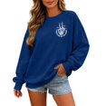thumbnail image 1 of CONZONE Halloween Womens Sweatshirts Letter Skeleton Graphic Oversized Sweatshirt for Women Spooky Season Fall Winter Pullover Tops, 1 of 4