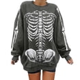 thumbnail image 1 of CONZONE Halloween Womens Sweatshirts Skeleton Graphic Oversized Sweatshirt for Women Spooky Season Fall Winter Pullover Tops, 1 of 5