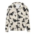 thumbnail image 1 of CONZONE Halloween Womens Zip Up Hoodies Bat Graphic Oversized Hooded Sweatshirt for Women Spooky Season Fall Winter Tops, 1 of 3