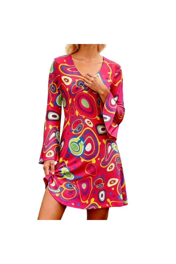 Hippie Floral Print Maxi Dress Retro 70S Bohemian Style dress up Elegant Gown For Flowing Soft Fabric Hippie Festival Attire