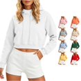thumbnail image 1 of CONZONE Hoodies For Women Long Sleeve Drawstring Hooded Sweatshirts For Women Solid Color Trendy Fall Winter Pullover Womens Hoodies With Pocket, 1 of 6
