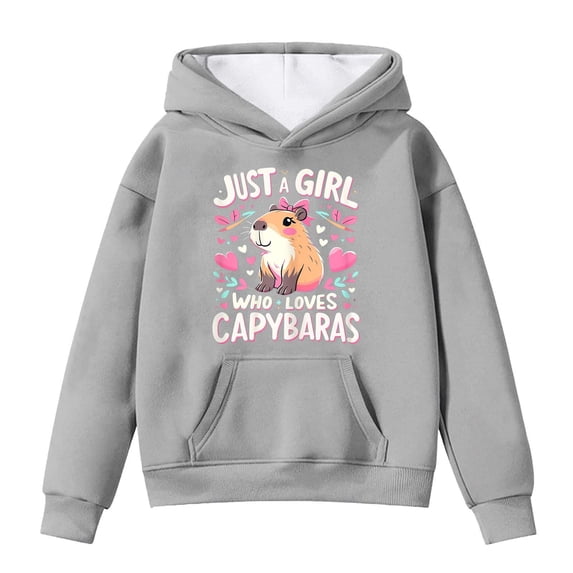 CONZONE Hoodies for Toddler Girls Long Sleeve Hooded Sweatshirts for Girls Letter Animal Graphic Cozy Fall Winter Pullover Hoodies With Pocket Size 4-5 Years