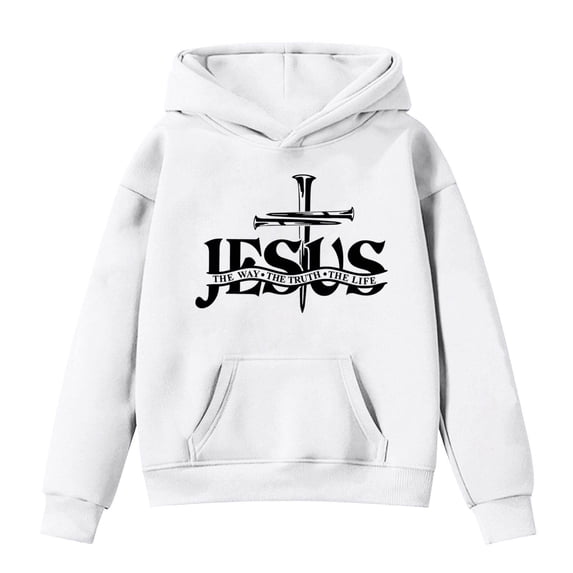 CONZONE Hoodies for Big Girls Girls Long Sleeve Hooded Sweatshirts for Girls Graphic Cozy Fall Winter Pullover Hoodies With Pocket Size 13-14 Years