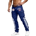 thumbnail image 1 of CONZONE Independence Day Men's Cargo Pants Straight Leg Pants for Men Trendy Buttons Patriotic Usa Flag Graphic 4Th Of July Outdoor Joggers With Pocket, 1 of 4