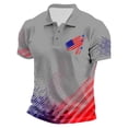 thumbnail image 1 of CONZONE Independence Day Mens Polo Shirt Short Sleeve July 4Th Polo Shirt for Men Patriotic Usa Flag Graphic Breathable Loose Fit Cozy Summer Golf Shirts, 1 of 3
