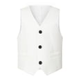 thumbnail image 1 of CONZONE Infant Kids Boys Tops Solid Color V Neck Sleeveless Button Down Vest Comfortnable Tee Beige Size 2-3 Years, 1 of 2