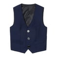 thumbnail image 1 of CONZONE Infant Kids Boys Tops Solid Color V Neck Sleeveless Button Down Vest Comfortnable Tee Navy Size 11-12 Years, 1 of 2