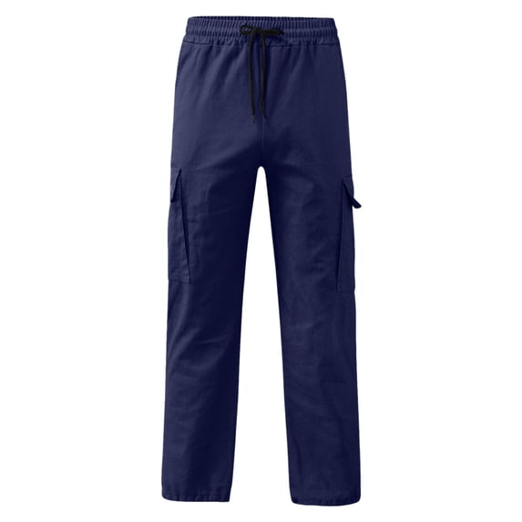 CONZONE Kids Boys Baggy Cargo Pants Straight Leg Hiking Pants for Child Elastic Waist Drawstring Lightweight Fall Winter Outdoor Jogger Pants with Pockets
