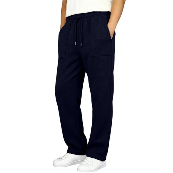 CONZONE Kids Boys Uniform Sweatpants Straight Leg Sweat Pants for Child Elastic Waist Drawstring Back To School Fall Winter Athletic Jogger Pants with Pockets