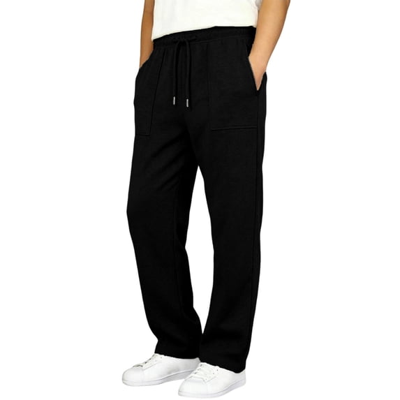 CONZONE Kids Boys Uniform Sweatpants Straight Leg Sweat Pants for Child Elastic Waist Drawstring Back To School Fall Winter Athletic Jogger Pants with Pockets