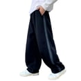 thumbnail image 1 of CONZONE Kids Boys Uniform Sweatpants Wide Leg Sweat Pants for Child Elastic Waist Drawstring School Fall Winter Athletic Jogger Pants with Pockets, 1 of 4