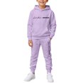thumbnail image 1 of CONZONE Little Boys Outfits 2 Piece Letter Graphic Long Sleeve Hoodies Pants Set Cozy Fall Winter Clothes for Kids, 1 of 5