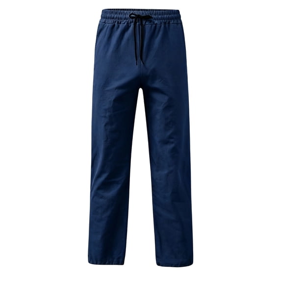 CONZONE Little Boys School Uniform Pants Straight Leg Flat Front Pants for Boys Drawstring Fall Trousers with Pockets