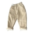 thumbnail image 1 of CONZONE Little Boys Thick Pants Wide Leg Baggy Pants for Boys Drawstring Thermal Winter Trousers with Pockets, 1 of 5