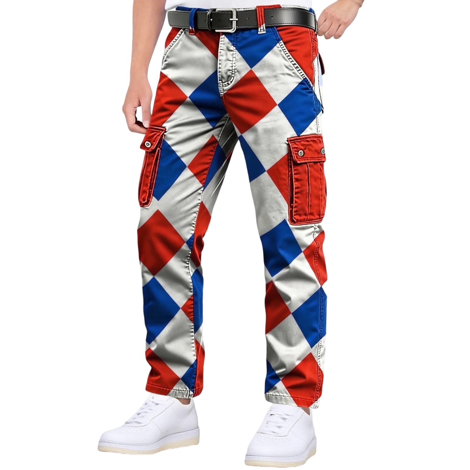 CONZONE Mardi Gras Mens Cargo Pants Carnival Graphic Buttons Cargo ...
