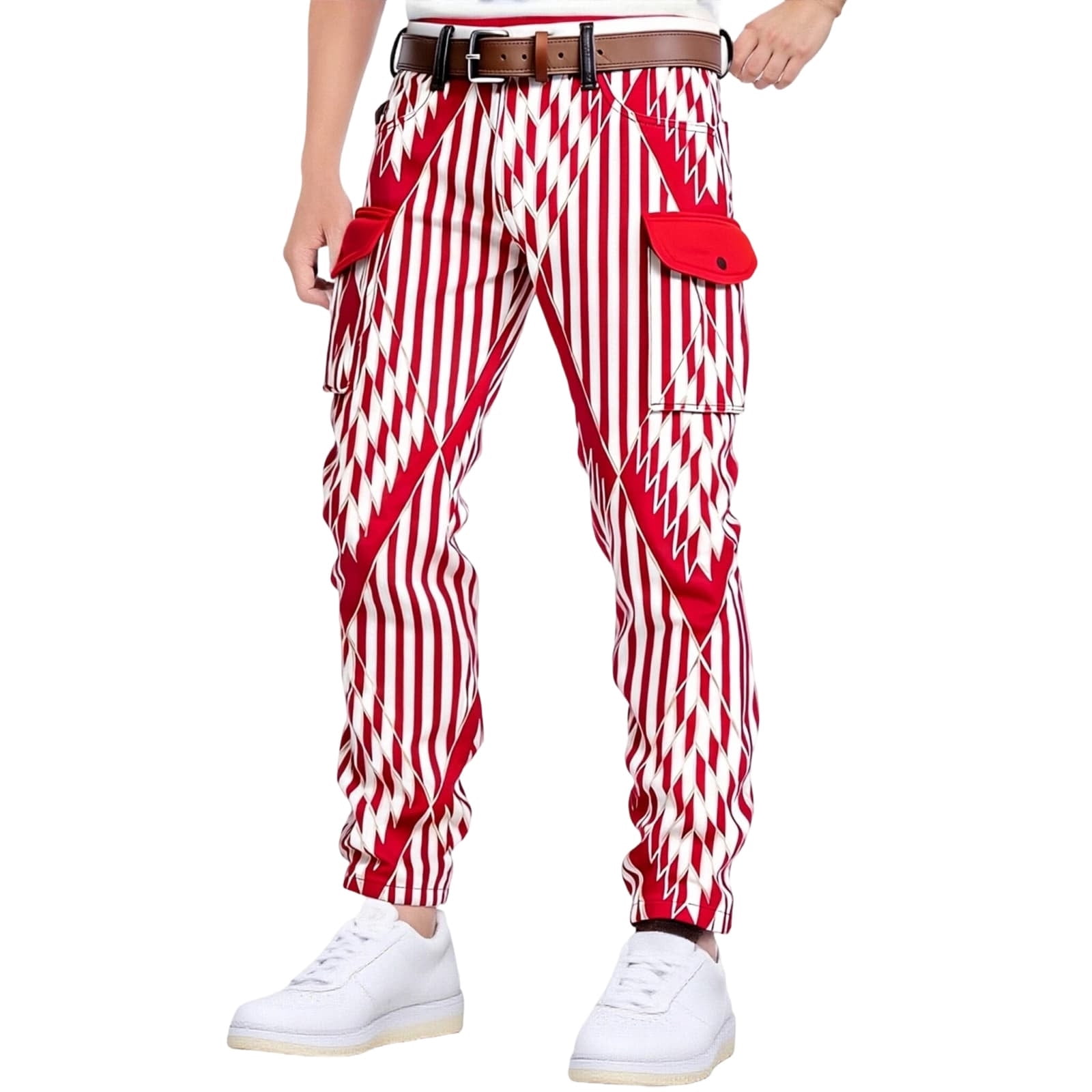 CONZONE Mardi Gras Mens Cargo Pants Carnival Graphic Buttons Cargo ...