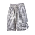 thumbnail image 1 of CONZONE Men'S Baggy Shorts Elastic Waist Drawstring Summer Shorts For Men Casual Plaid Lightweight Shorts With Pockets, 1 of 4