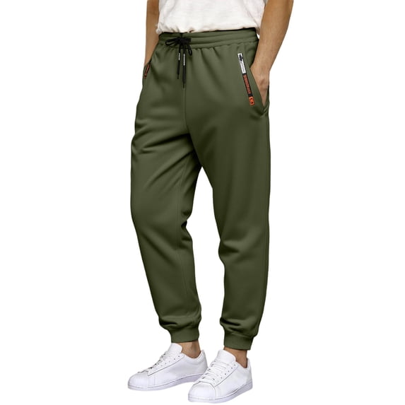 CONZONE Men'S Baggy Sweatpants Casual Wide Leg Fleece Sweat Pants for Men Solid Color Elastic Waist Drawstring Soft Cozy Athletic Joggers With Pockets