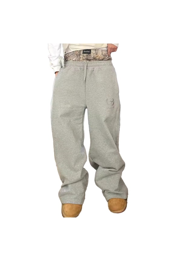 Men'S Baggy Sweatpants Casual Wide Leg Sweat Pants for Men Fashion Graphic Elastic Waist Drawstring Soft Cozy Athletic Joggers With Pockets