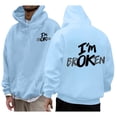 thumbnail image 1 of CONZONE Men's Hoodies Long Sleeve Pullover Hoodie for Men Letter Graphic Y2K Hooded Sweatshirts With Pocket, 1 of 7