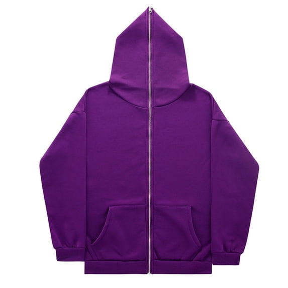 CONZONE Men's Hoodies Long Sleeve Pullover Hoodie for Men Zip Up Solid Hooded Sweatshirts With Pocket
