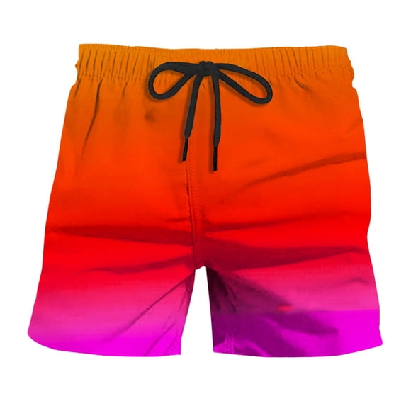 CONZONE Men'S Swim Trunks Gradient Color Board Shorts for Men Elastic ...