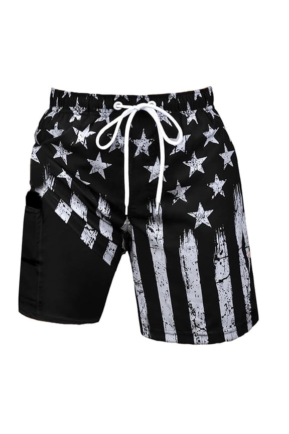 Men'S Swim Trunks With Stretch Liner Hawaiian Graphic Y2K Board Shorts for Men Elastic Waist Drawstring Lightweight Quick Dry Summer Beach Swim Shorts With Pocket