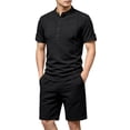 thumbnail image 1 of CONZONE Men's 2 Pieces Outfits Solid Color Short Sleeve T-Shirts Shorts Set for Men Breathable Summer Tracksuit, 1 of 4