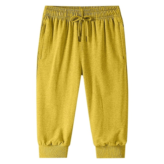 CONZONE Men's Baggy Capri Sweatpants Straight Leg Sweat Pants for Men Trendy Elastic Waist Drawstring Solid Soft Casual Joggers Pant With Pockets