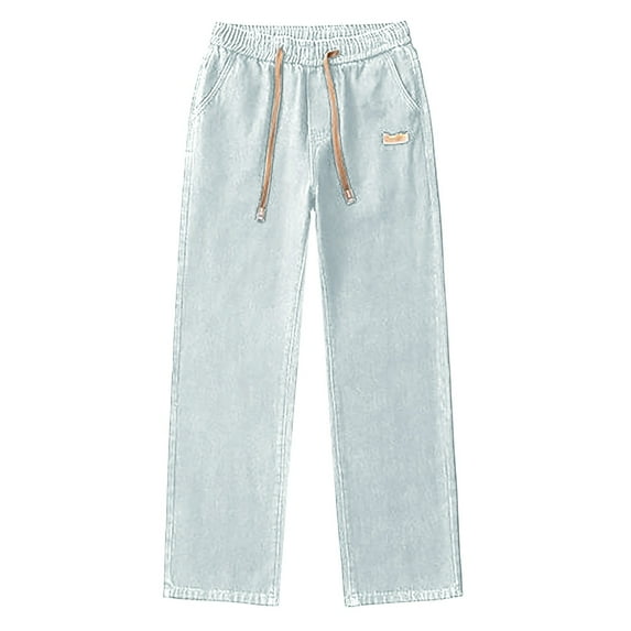 CONZONE Men's Baggy Pants Wide Leg Pants for Men Casual Solid Color Soft Loose Fit Fall Winter Trousers With Elastic Waistband