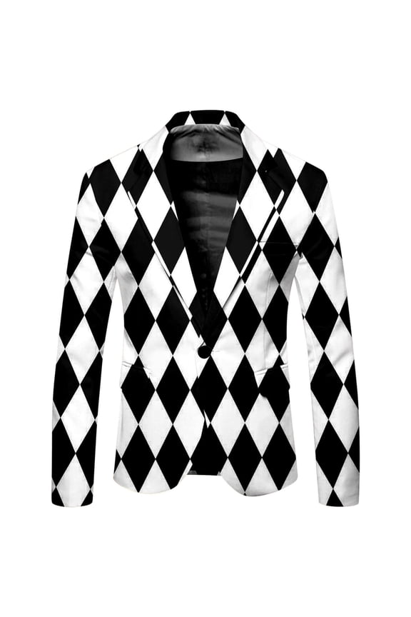 Men's Blazer Casual Suit Jacket for Men Fashion Graphic One Button Elegant Slim Fit Dress Jacket for Performance,Prom,Wedding