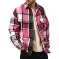 thumbnail image 1 of CONZONE Men's Buttons Down Shirts Long Sleeve Shirts For Men Trendy Plaid Lapel Soft Lightweight Tops, 1 of 4