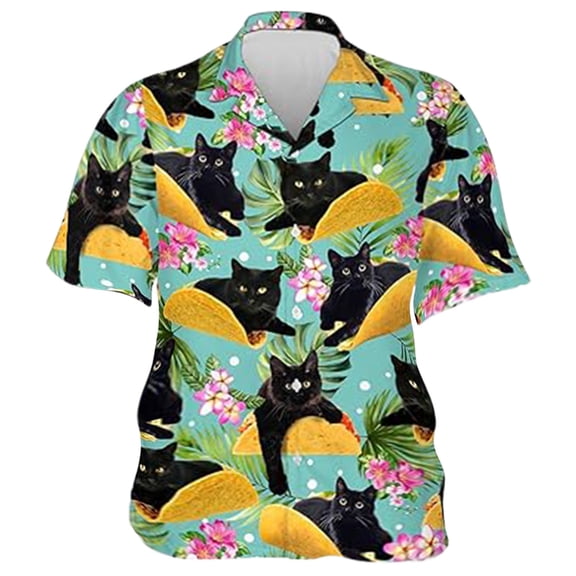 CONZONE Men's Buttons Down Shirts Short Sleeve Shirts For Men Trendy Casual Graphic Hawaii Lapel Soft Lightweight Tops