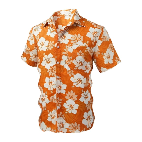 CONZONE Men's Buttons Down Shirts Short Sleeve Shirts For Men Trendy Floral Graphic Hawaii Lapel Soft Lightweight Tops