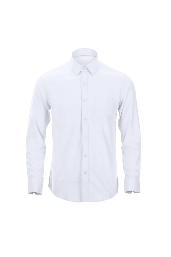 Men's Buttons Down Suit Shirts Long Sleeve Dress Shirts For Men Trendy Solid Color Plus Size Lapel Soft Lightweight Business Tops