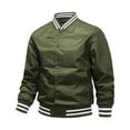 thumbnail image 1 of CONZONE Men's Casual Bomber Jacket Buttons Baseball Jacket for Men Lightweight Graphic Fall Streetwear Jackets With Pockets, 1 of 4