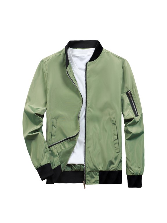 Men's Casual Bomber Jacket Buttons Baseball Jacket for Men Lightweight Solid Fall Windbreaker Jackets With Pockets