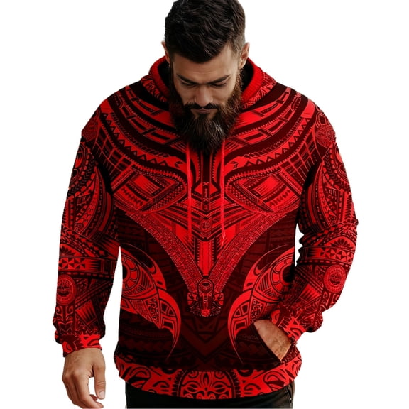 CONZONE Men's Hoodies Viking Mythology Graphic Hoodie For Men Long Sleeve Pullover Hooded Sweatshirt Soft Fall Winter Sweatshirts With Pocket