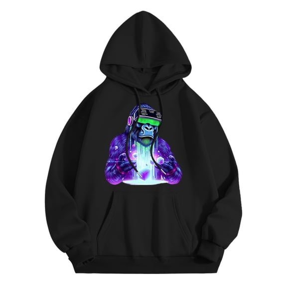 CONZONE Men's Hoodies Fashion Graphic Hoodie For Men Long Sleeve Pullover Hooded Sweatshirt Soft Fall Winter Sweatshirts