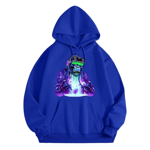 CONZONE Men's Hoodies Fashion Graphic Hoodie For Men Long Sleeve Pullover Hooded Sweatshirt Soft Fall Winter Sweatshirts