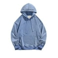 thumbnail image 1 of CONZONE Men's Hoodies Solid Color Hoodie for Men Long Sleeve Distressed Pullover Hooded Sweatshirt Soft Fall Winter Sweatshirts With Pocket, 1 of 4