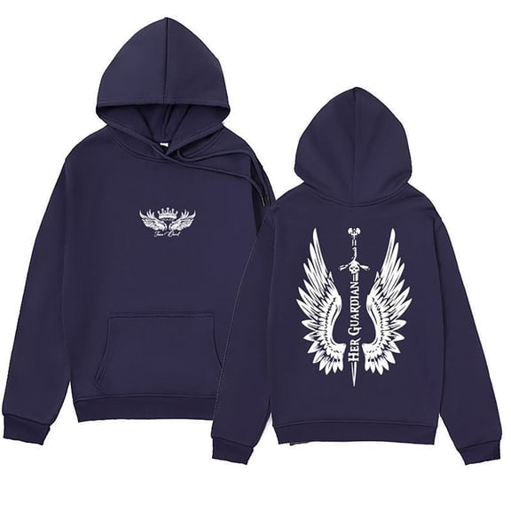 CONZONE Men's Hoodies Wings Graphic Y2K Hoodie For Men Long Sleeve Pullover Hooded Sweatshirt Soft Fall Winter Sweatshirts