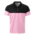 thumbnail image 1 of CONZONE Men's Polo Shirt Short Sleeve Casual Polo Shirt for Men Patchwork Color Breathable Loose Fit Cozy Summer Golf Shirts, 1 of 3