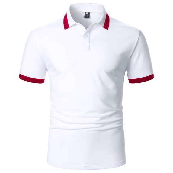 CONZONE Men's Polo Shirt Short Sleeve Casual Polo Shirt for Men Patchwork Color Breathable Loose Fit Cozy Summer Golf Shirts
