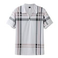 thumbnail image 1 of CONZONE Men's Polo Shirt Short Sleeve Casual Polo Shirt for Men Plaid Breathable Slim Fit Cozy Summer Golf Shirts, 1 of 9