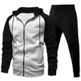 thumbnail image 1 of CONZONE Men's Sweatsuit 2 Piece Sets Casual Men's Jogging Tracksuit Set Patchwork Color Zip Cardigan Hoodie Sweatpants Sweat Suit for Men Cozy Fall Winter Athletic Track Suit Outfits, 1 of 2